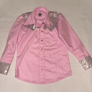 Royal Highness Equestrian Pink Sequin Little Girl Show Shirt